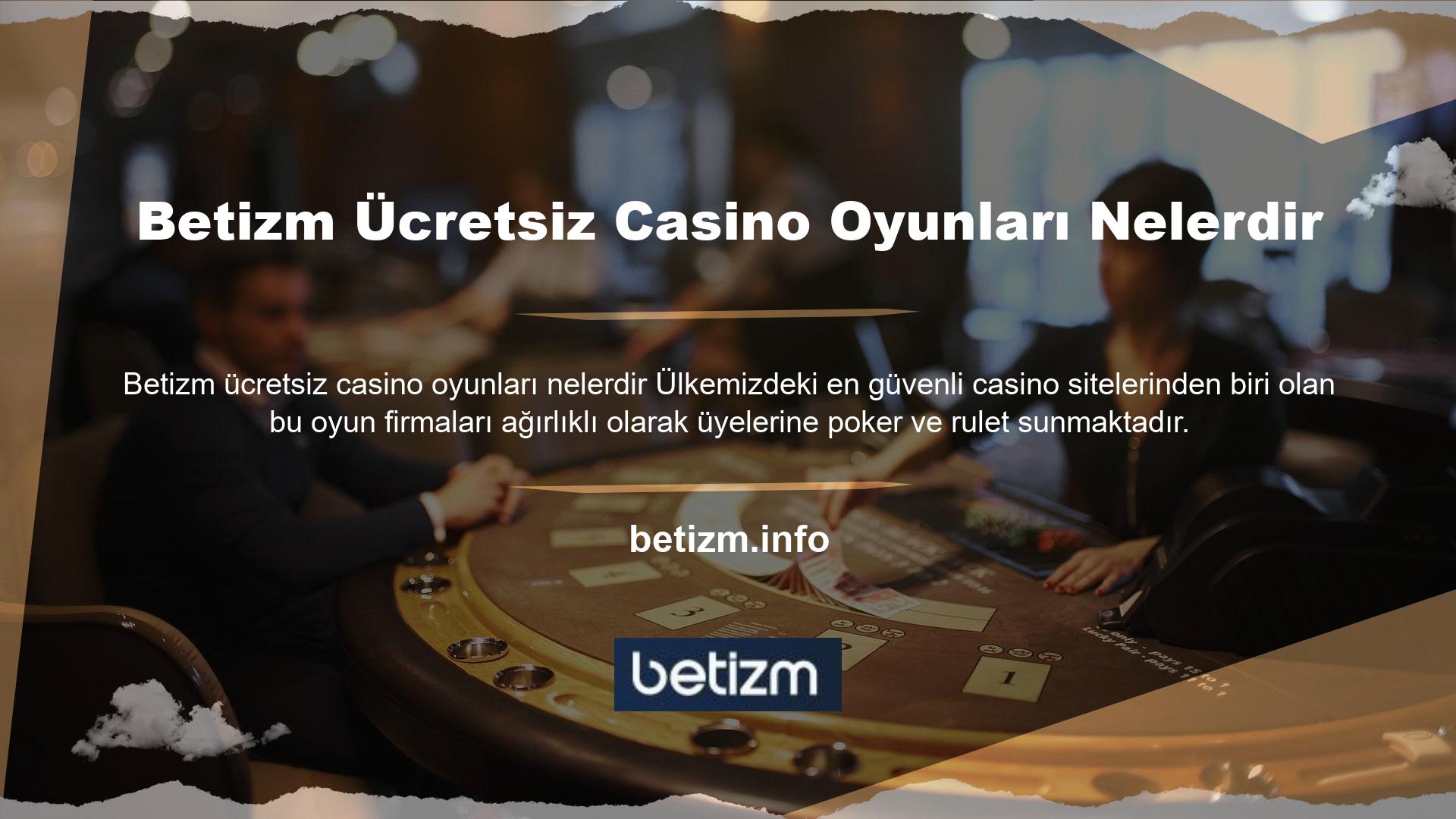 Avrupa Blackjack, Jackpot, Baccarat ve Casino Hold'em gibi oyunlar sunuyoruz